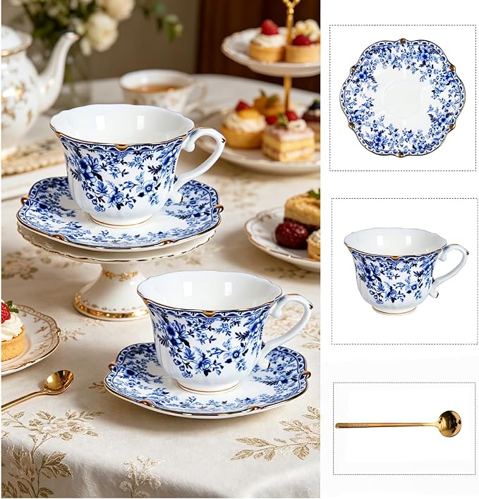 Vintage Floral Tea Cup and Saucer Set - Image 3