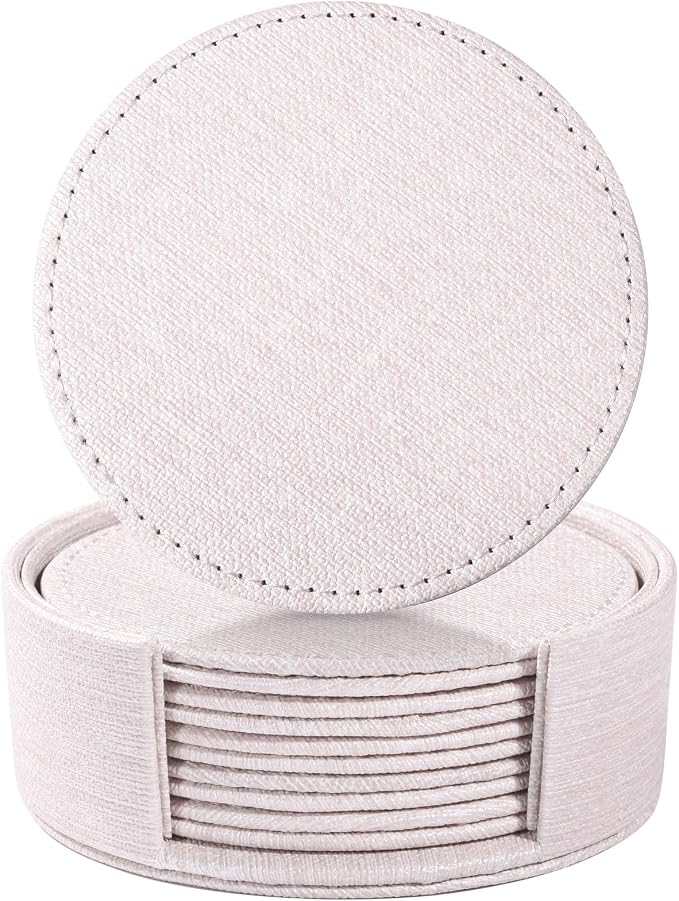 LAMOTI Leather Coasters for Drinks, Handmade Luxurious Home Décor and by LaMOTI