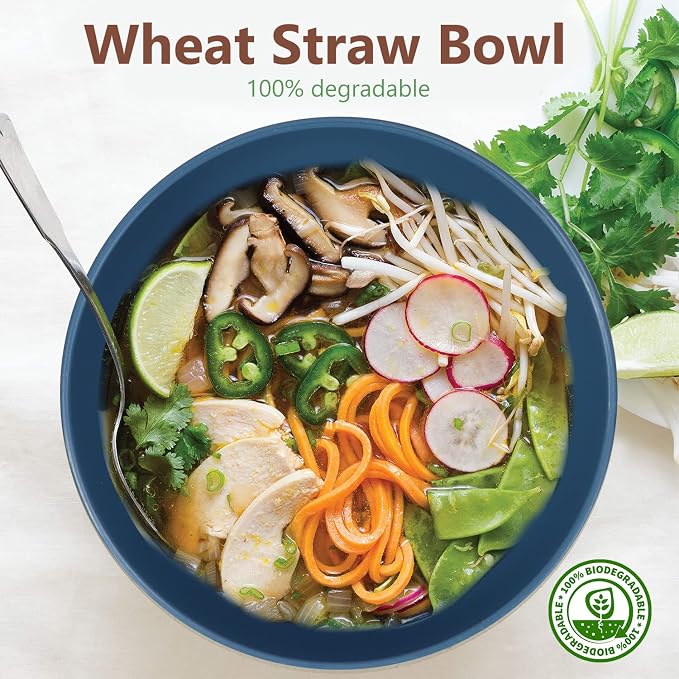 Soup Bowls, Cereal Bowl, Premium Wheat Straw Bowls Set of 8, Unbreakable - Image 2