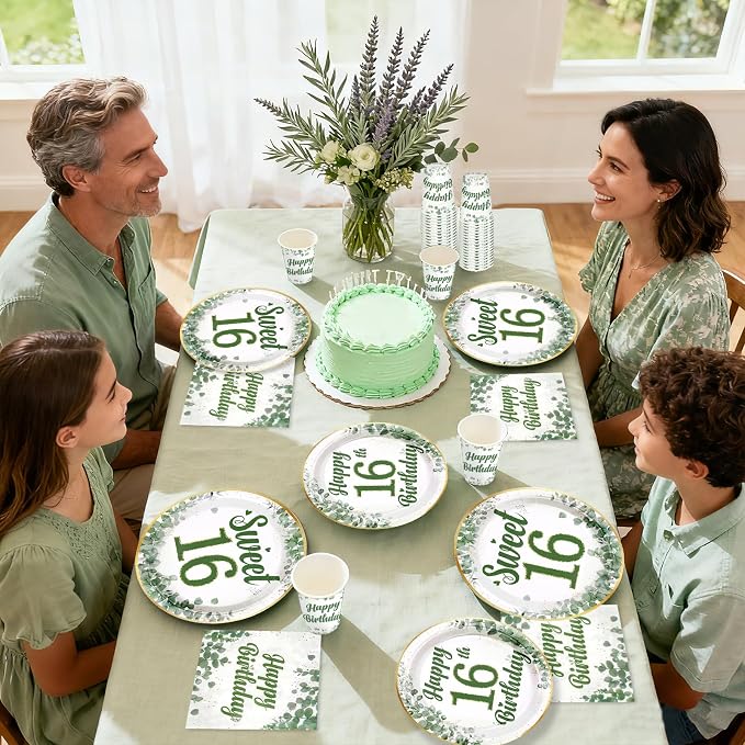 250 Pcs Sage Green Sweet 16 Party Decorations, Serves 50 | Sage Green 16th - Image 7