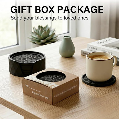 Silicone Drink Coasters Set of 6, Desk Cup Coaster | Prevents - Image 6