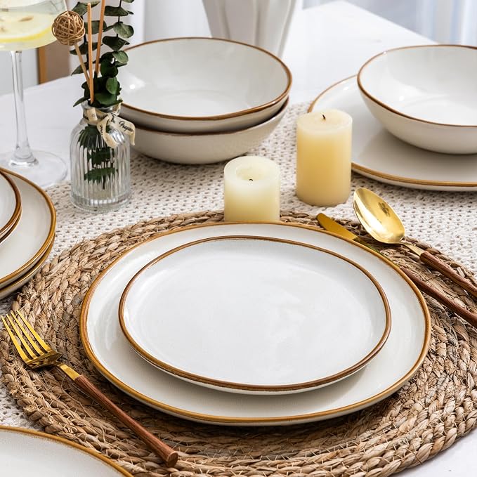 AmorArc Ceramic Dinner Plates Set of 6, 10.5 Inch Stoneware Plates Set | - Image 8