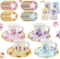 24 Sets Disposable Paper Tea Cups 7 OZ Floral Tea Party Cups | by NatNarr