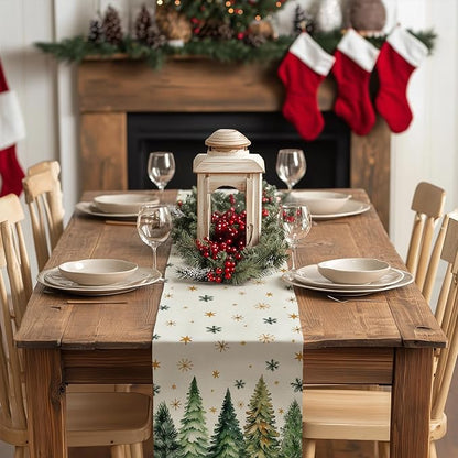 Christmas Table Runner 13x48 Inch, Xmas Tees Snowflakes Holiday Decorative - Image 8