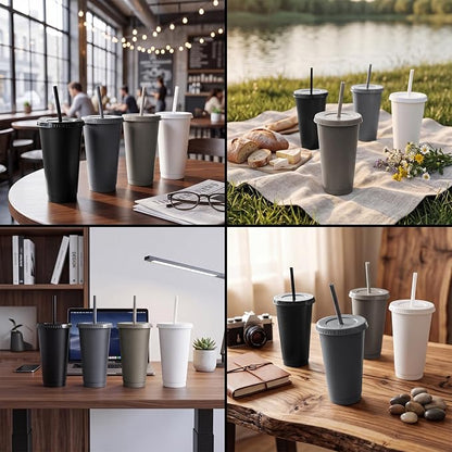 Skylety 12 Pcs Grey Plastic Cups - Image 7
