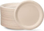 GUSTO [10 Inch-125 Pack Heavy-Duty Kraft Paper Plates, 100% Compostable, Biodegradable, Disposable Sugarcane - Brown Unbleached (Formerly Comfy Package)