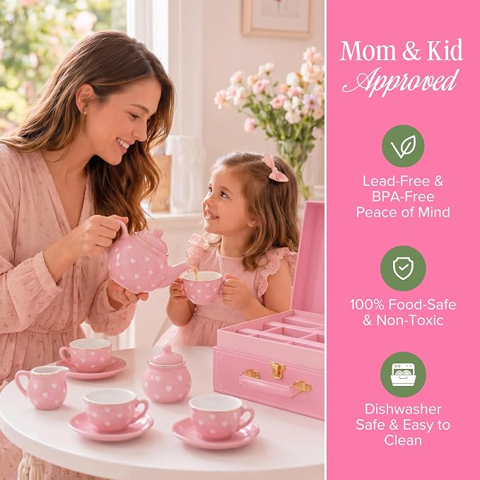 Giggle & Honey® Pink Heart Tea Party Set - Image 7