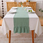 Christmas Green White Plaid Gingham Ruffle Table Runner 108 inches Long 100% by KMASANIJI
