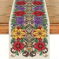 Ornate Floral Table Runner Victorian Decorative Nature Embroidery Celebration by Peconal