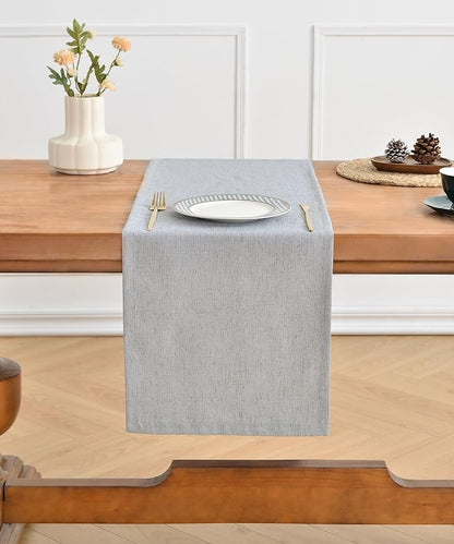 Wracra Linen Table Runner, Burlap Sliver Grey Table Runners 60 Inches Long | - Image 5