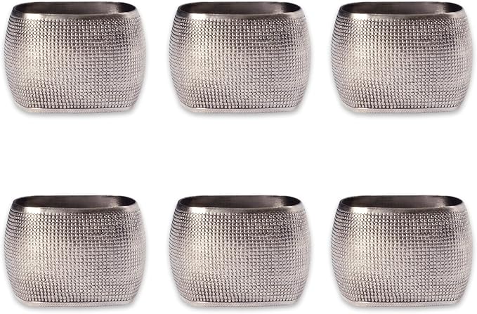 DII Decorative Assorted Silver Napkin Ring Set, One Size by DII