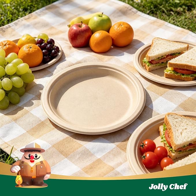 Compostable Heavy Duty Plates   Eco-Friendly Disposable Paper - Image 5
