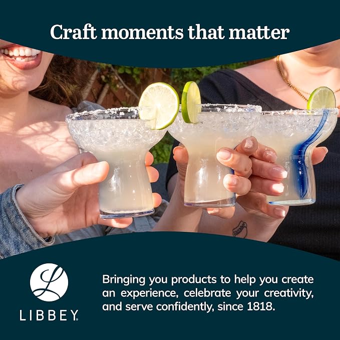 Libbey Stemless Margarita Glasses Set of 6, 10.25 ounces Classic Lightweight - Image 6