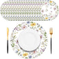 50PCS Watercolor Floral Paper Placemats - Disposable Table Mats for Wedding/Brunch/Party Decor, Elegant Flower Wreath Design, Oil-Resistant & Eco-Friendly Table Setting Supplies