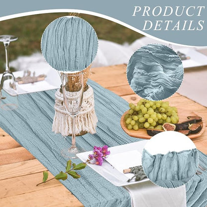 12 Pack Cheesecloth Table Runner, Runner Gauze Boho Wedding Decor Romantic - Image 3