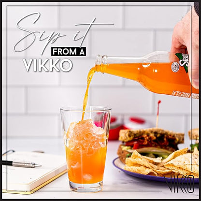 Vikko Drinking Glasses, 9.5 Ounce Water Tumblers, Set of 6 All Purpose Glass Cups, Thick and Durable Tapered Design, Dishwasher Safe, Tall Glass Tumblers