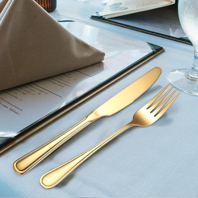 Gold Silverware Flatware Set for 4 Person Luxury Stainless Steel Cutlery 20 - Image 3