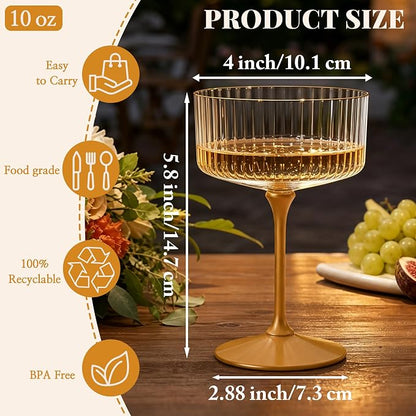 12PCS Plastic Martini Glasses, Unbreakable Reusable Champagne Coupe, Removable - Image 2