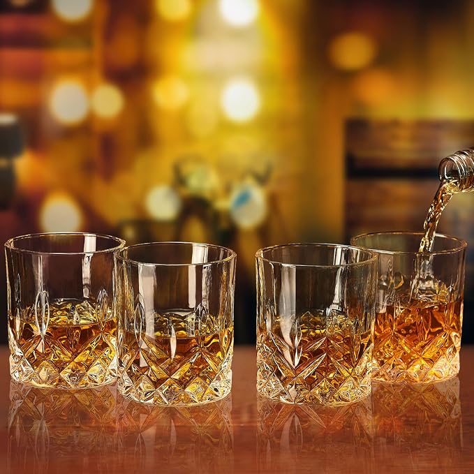 OPAYLY Whiskey Glasses Set of 4, Rocks Glasses, 10 oz Old Fashioned Tumblers - Image 3