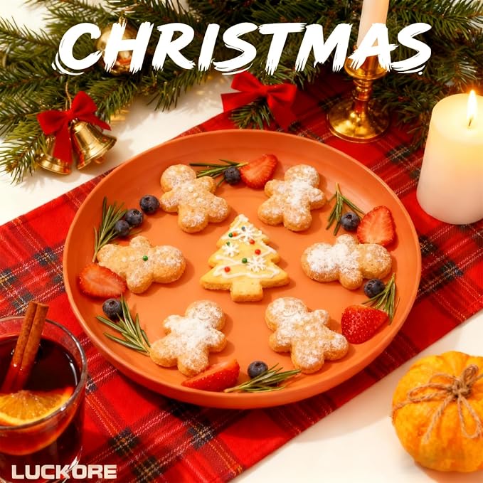 Luckore 10 Inch Wheat Straw Plates Deep Dinner Plates Set of 8 Unbreakable | - Image 8