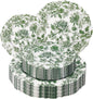 20PCS Green Plastic Plates Floral by WDF