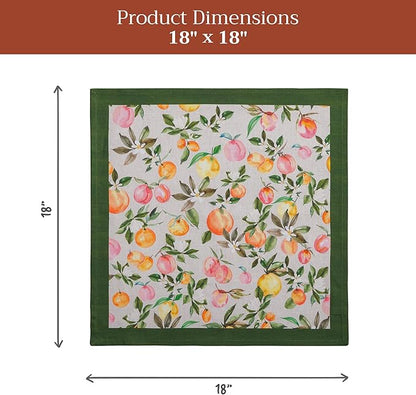 Maison d' Hermine Cloth Napkins Set of 4 100% Cotton Everyday Reusable Square Napkins Cloth Washable Dinner Party Wedding Restaurant Valentines Day Decorations Spring/Summer (Soleil Fruite, 18" x 18")
