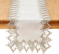 White Linen Table Runner 60” Lace Coffee Table Runners | French Dresser Runners by Raedan