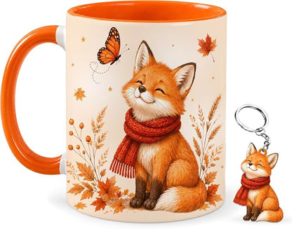 Hyturtle Fall Fox Coffee Mug And Keychain by Hyturtle
