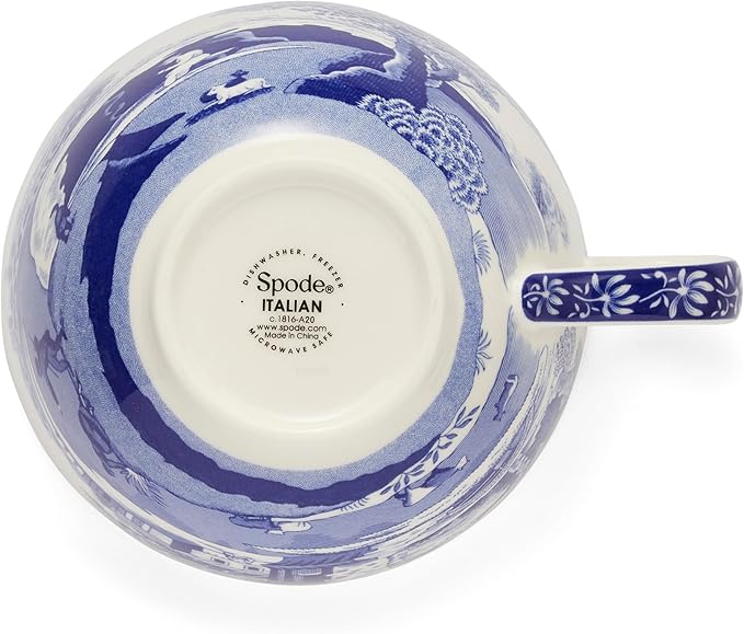 Portmeirion Spode Blue Italian Teacup and Saucer, 20-ounce Capacity, Jumbo Tea - Image 6