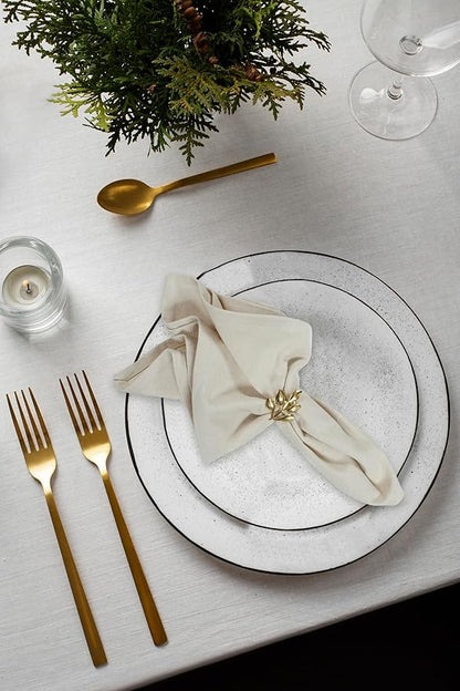 ACCENTHOME Accent Home 100% Cotton Napkins, Delicate Cloth Napkins for Dinners, Parties and Weddings，18 x 18 Inch Set of 6 - Natural