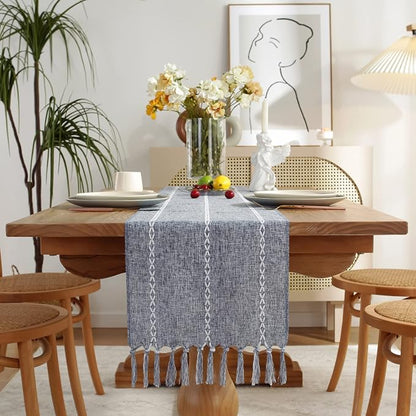 Rustic Boho Table Runner, Farmhouse Table Runners 72 Inches Long - Image 2