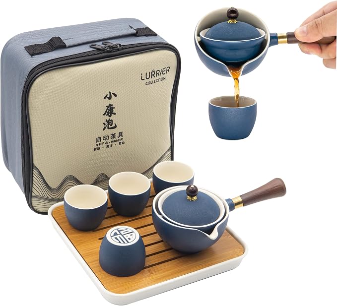 LURRIER Porcelain Chinese Gongfu Tea Set, Portable Teapot Set by LURRIERUS