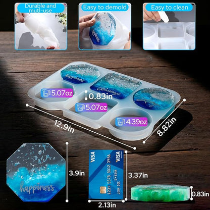 LET'S RESIN Extra Deep Coaster Resin Molds, 4Inches 6 Cavity Silicone Molds | - Image 3