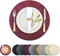 Round Faux Leather Placemats and Coasters, Reversible Heat Resistant Non-Slip by LANDVIEW