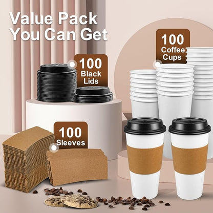 Ginkgo 100 Pack 20 oz Disposable Coffee Cups - Image 6