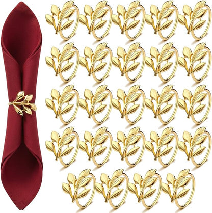 WILLBOND Leaf Napkin Rings Holders Fall Party Napkin Rings by Willbond+Technology+Limited