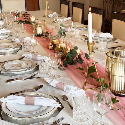 Christmas Napkin Rings Set of 100, 2 Colors in 1, Reusable Adjustable Napkin Bands for Holiday Parties, Wedding, Thanksgiving Table Decor, Waterproof Tear-Proof (Rose Gold) Great Gift Idea