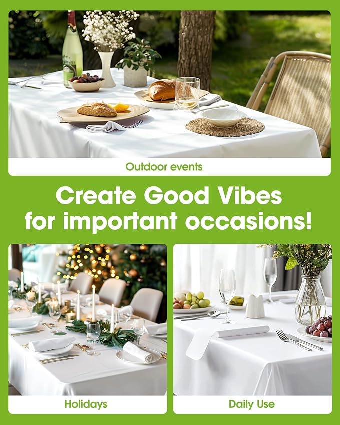 Pureegg Plastic Table Cloth Disposable 12 Pack, 54 x 108 Inch Table Cloths - Image 4