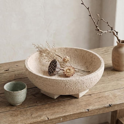 Decorative Bowl for Coffee Table, Modern Round Resin Centerpiece Bowl | Shallow - Image 9