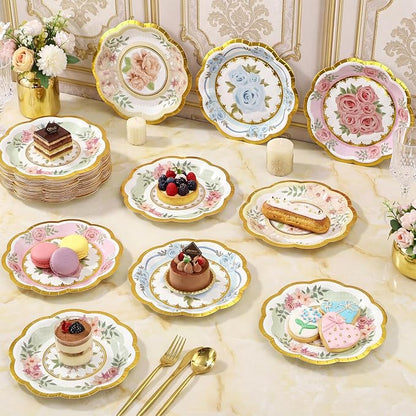 72 Pcs 6 Inch Floral Paper Plates - Image 2