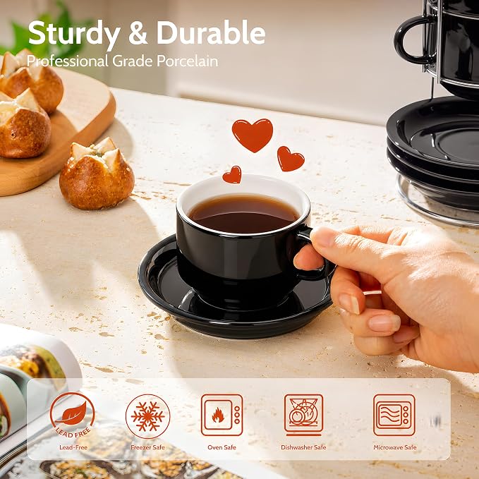 Sweese 8 Ounce Stackable Cappuccino Cups - Image 3