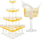 Khen Acrylic Champagne Tower | Set of 20 | 7 oz Stackable Unbreakable Coupe by Khen