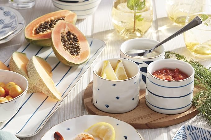 Lenox Blue Bay 4-Piece Snack Bowl & Tray Set, 2.10 LB - Image 3