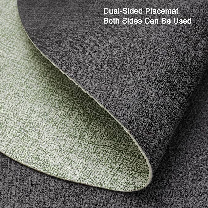 Faux Leather Placemats Set of 6, Dual Sided - Image 2
