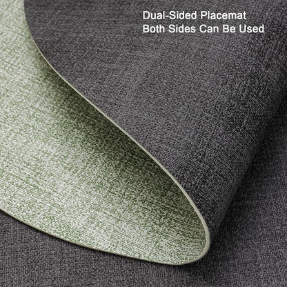 Faux Leather Placemats Set of 6, Dual Sided - Image 2