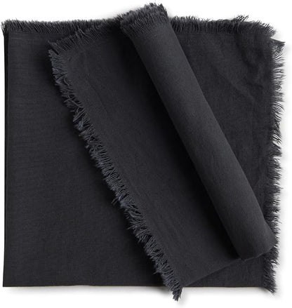 ACCENTHOME Cotton Grey Linen Napkin Set of 6 18x18 inch Dinner Napkins - Washable Soft Premium Hotel Quality Reusable Napkins Perfect Table Napkins for Family Dinners, Weddings & Everyday Use, Gray