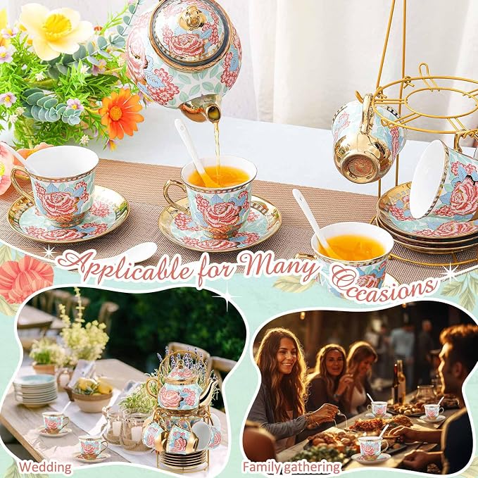 Zhehao 20 Pcs Porcelain Tea Set - Image 3