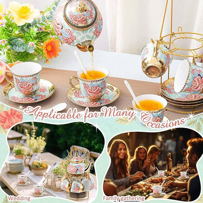 Zhehao 20 Pcs Porcelain Tea Set - Image 3