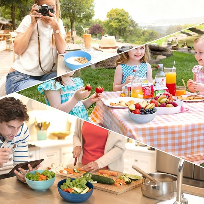 Quatish 4 PCS Unbreakable Cereal Bowls, Dishwasher & Microwave Safe Wheat Straw - Image 7