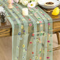 Artoid Mode Sage Green Embroidery Daisy Gauze Table Runner 120 Inch 10FT | by ArtoidMode